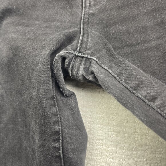 Uniqlo Jeans Mens 28 Black Denim Skinny Stretch Medium Wash Grunge Distressed - Picture 8 of 12